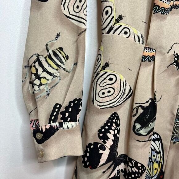 Reiss Women's Size 2 Gail Playsuit Butterfly Pleat Short Romper Tan Pockets NWT - Picture 5 of 16